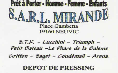 SARL MIRANDE NEUVIC